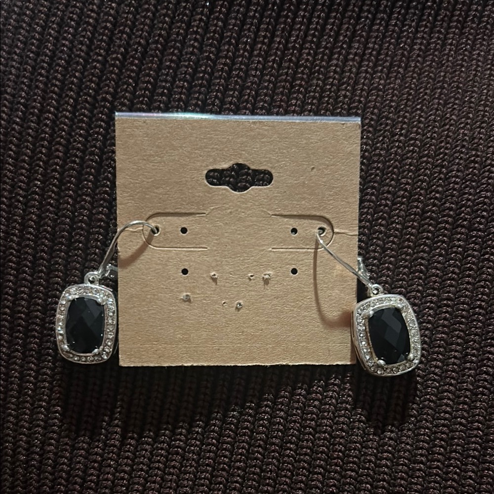 J. Crew Silver and Black Dangle Earrings
